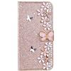 BLOTECH Flip Diamante Caso per Huawei P20 3D Bling Bling Glitter Brillantini Brillante Oro Custodia Case Libro Leather Flip Protettiva Portafoglio, ID Slot per Scheda, Cover per Huawei P20