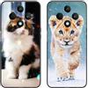 SEHEYA 2 Pezzi Cover per Oppo Reno 12 F 5G / Reno 12 FS 5G Custodia con Disegni Aesthetic Animali Sottile Morbido Silicone TPU AntiGraffio Case Nero Opaco Motivo Cellulare Caso, Gatto Leone