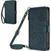 BLOTECH Cover protettiva in rilievo per Blackview A52 Pro Zipper Wallet, Flip Card Slots, PU+TPU, Zipper Poket, Phone Case Custodia Flip in pelle PU, con chiusura magnetica Wristlet Kickstand