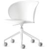 Connubia PRONTA CONSEGNA - Connubia Sedia Home Office girevole Tuka CB2126 con struttura alluminio bianco e seduta polipropilene bianco - Con braccioli - IN PROMOZIONE CON VOUCHER