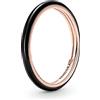 PANDORA ME Anello placcato in oro rosa 14k con smalto nero, 56