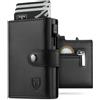 TEEHON Portafoglio Uomo RFID Bloccante Pelle Sintetica, Portafoglio Uomo Slim con Porta Carte di Credito, con Scomparto Banconote, Tasca Monete & Finestra ID Chiusura a Bottone - Nero