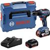 Bosch Professional GSR 18V-55 - Avvitatore a batteria (2 batterie da 4,0 Ah, sistema da 18 Volt, coppia massima: 55 Nm, in L-Boxx