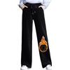 HOUXIANDOU Nuovi Pantaloni Larghi Autunnali E Invernali In Velluto A Coste Da Donna, Casual, Caldi Con Coulisse Regolabili E Tasche (Nero Ispessito, 3XL)