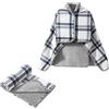 Good Nite Buona coperta Poncho oversize scozzese da donna in Nite, coperta avvolgente in pile indossabile con bottoni, coperta multifunzionale, accogliente - MULTI