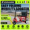 ESOULBIKE Scooter elettrico per anziani a 3 ruote per disabili Scooter per mobilità pieghevole mini piccolo adulto 24V 250W 12AH batteria rimovibile - Red