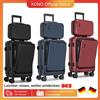KONO Set di valigie a mano KONO da 20 pollici, custodia rigida in ABS leggera con 4 rulli girevoli e serratura a combinazione incl. Borsa per cosmetici - Black