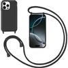 GoodcAcy Cover con Collana per iPhone 13 Pro Max 6.7,Custodia Silicone Liquido con cordini,Custodie con Regolabile Collana Antiurto AntiGraffio Case con Laccio Tracolla per iPhone 13 Pro Max 6.7,Nero