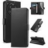 Yunubeyii Cover Libro per Xiaomi 15 Ultra,Nero | Blocco RFID,Luxury PU Pelle,Portafoglio,Card Holder,Magnetic Phone Custodia,Kickstand,Protettiva,Antiurto