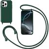 GoodcAcy Custodia Cover per iPhone 14 Pro Max con Cordino,Verde | Custodia con Laccio Collana Tracolla Regolabile Sottile Silicone Morbido TPU Bumper Antiurto AntiGraffio Protettiva Case