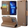 Rerzoiro Cover per iPhone 13 Pro Custodia Portafoglio [Blocco RFID] Premium Pelle PU Wallet Case Flip Libro con Porta Carte Slot Supporto Flip Case per iPhone 13 Pro, Marrone