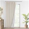 Vision Home Tende oscuranti plissettate in lino misto lino, tende per finestre oscuranti, 259 cm, per soggiorno, camera da letto, isolamento termico, tende plissettate con ganci, 152,4 cm x 102 cm x 1