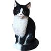 WQKING Scultura a forma di gatto, in resina, per esterni, ideale come regalo per giardino, terrazza, prato, esterno, colore: nero