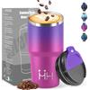 HoneyHolly Termos Caffè 600 ML, Tazza termica Riutilizzabili Prova di Perdite, Bicchiere Termico, Acciaio Inox 304, Travel Mug per Caffè Caldo e Freddo, Latte e Tè