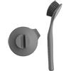 Brabantia Sink Side Spazzola Lavastoviglie con Supporto a Ventosa, Dark Grey, 11 x 23.5 x 6 cm