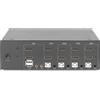 DIGITUS KVM Switch 4 Porte per un monitor 4K tastiera e mouse con due video HDMI