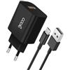Cool Caricatore Rete Connettore Micro-USB Cool Universale 2.4Amp Kit 2 in 1 Nero