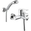 Paffoni Miscelatore Duplex Vasca da bagno serie Lime con supporto fisso e doccetta colore cromo LM026CR