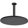 Bossini Soffione rotondo Doccia serie Cosmo Ø 230 mm con braccio tondo a soffitto colore nero opaco