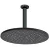 Bossini Soffione rotondo Doccia serie Cosmo Ø 280 mm con braccio tondo a soffitto colore nero opaco