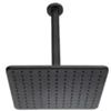 Bossini Soffione quadrato Doccia serie Cosmo 230x230 mm con braccio tondo a soffitto colore nero opaco