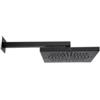 Bossini Soffione quadrato Doccia serie Cube 210x210 mm con braccio quadro a muro colore nero opaco