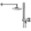 Bossini Kit Duplex Doccia con soffione tondo Oki 25 cm con braccio a muro + doccetta Zen e supporto colore cromato