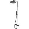 Bossini Colonna Doccia serie Cosmo miscelatore + asta in ottone + soffione tondo + doccetta Zen colore nero opaco