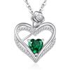 Cosie Lily Regalo Collana Argento 925 Donna, Cuore Rose Ciondolo Collane, Regali per Lei, Compleanno San Valentino Regalo Di Natale Festa Della Mamma, Smeraldo
