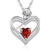 Cosie Lily Regalo Collana Argento 925 Donna, Cuore Rose Ciondolo Collane, Regali per Lei, Compleanno San Valentino Regalo Di Natale Festa Della Mamma, Rosso