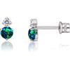 Limerencia Ipoallergenico G23 Impianto Impiant Titanium Vita a vite TRAGUS 20G Elisi F136 Post Piercing per le orecchie sensibili della cartilagine delle ragazze (CZ + Opale Verde)