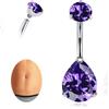 limerencia 14G Piercing Ombelico Titanio, Navel Piercing Ipoallergenico Piercing Medico Ombelico Interno con Teardrop Opal CZ per Donne