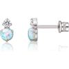 limerencia Orecchini in Titanio Anallergici con Retro a Vite, 20G Piercing Tragus per Orecchie Sensibili Cartilagine,Orecchini Senza Nichel per Uomo Donna Ragazze (Cz + opale bianco)