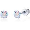 Limerencia G23 Orecchini Anallergici in Titanio con Zircone Cubica per Uomo Donna Bambina, Retro a Vite, Senza Nichel per Orecchie Sensibili (5mm, Aurora Boreale)