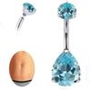 Limerencia Ombelico Titanio 14G - Navel Ipoallergenico Medico Interno con Teardrop Opal CZ per Donne