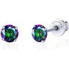 Limerencia G23 Titanio Orecchini con Diamante e Retro a Vite - Anallergici per Orecchie Sensibili con Zircone Cubica