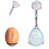 Limerencia 14G Ombelico Titanio, Navel Ipoallergenico Medico Interno con Teardrop Opal CZ per Donne