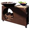 OnFire Isola Cottura a Legna con Piastra e Portalegna OnFire Corten - VIDC