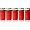 Unknown Set di 5 candele funebri Longlife con coperchio dorato rosso