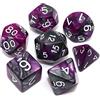 CREEBUY, Set di dadi viola e argento per dungeon e dragons, set di 7 dadi per giochi di ruolo
