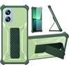 bojioderf Custodia per Blackview A52 Pro Coque Custodia Case Ibrida [Con protezione dello schermo in vetro temperato] [supporto magnetico pieghevole] [resistente alle impronte digitali smerigliato] verde
