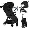 Lionelo Julie Air Passeggino Leggero e Compatto - Auto-Chiusura con Una Mano, Fino a 22 kg (6 m-4 a), Schienale Reclinabile, Cappottina XL UPF 50+, Ruote Ammortizzate, Accessori Inclusi