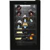 Candy DiVino CWC 021 M/NF Cantinetta Vino, 21 Bottiglie, App hOn con Tecnologia Vivino, Ripiani cromati, 39 dB, Classe G, 40x55x70 cm, Nero [Classe di efficienza energetica G]