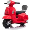 BricoShop24 Vespa Elettrica per Bambini Mini GTS 7,2V Rosso Poggiatesta e Clacson