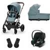 Cybex - Trio Nuovo Balios S Lux + Seggiolino Auto Aton B2 ISize Stormy Blue Con Seggiolino Auto Baby Blue