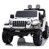 Auto Macchina Elettrica per Bambini JEEP FIAT Wrangler RUBICON 12V 2 Posti con Mp3 - Sedile in Pelle - Bianco