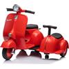 Moto Elettrica Per Bambini Vespa Sidecar Small 6V-Rosso