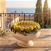 Sofia Ceramiche Comp Alzata con Limoni Siciliani in Ceramica di Caltagirone — Madreperla Colorato - 33 cm / Limoni Siciliani