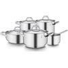 BARAZZONI, Batteria Chef Line, Composizione 9 Pezzi, Acciaio 18/10, PFAS Free