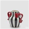 Enzo De Gasperi, EDG EDG ENZO DE GASPERI VASO FIOCCHI ANFORA CON MANICO H.17 D.15 C5 BIANCO E NERO